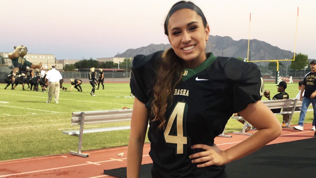 Becca Longo hoping to be NFL's first female player