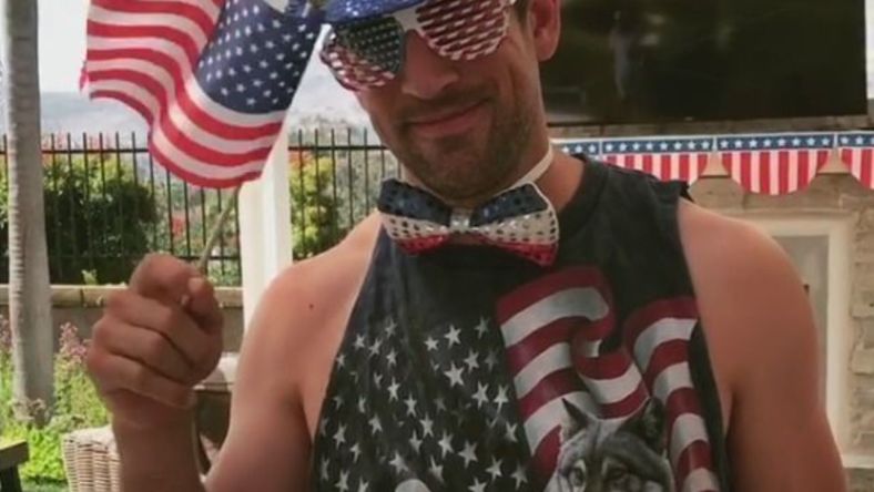 Aaron Rodgers posting this video to Instagram on the 4th is amazing.