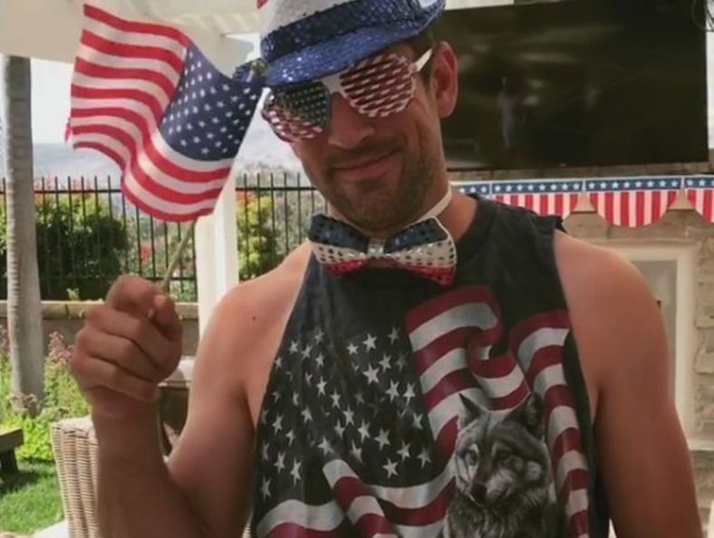 Aaron Rodgers posting this video to Instagram on the 4th is amazing.