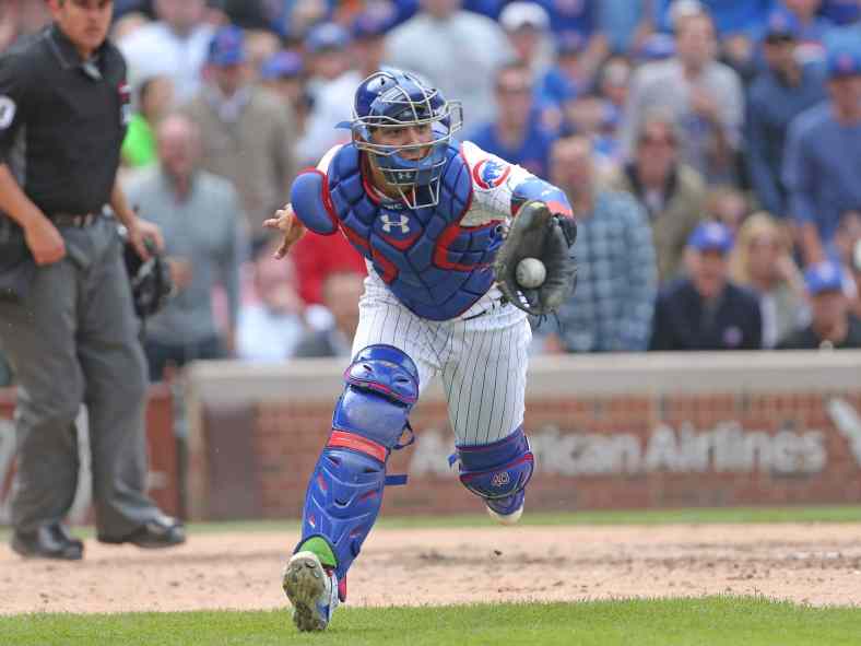 Chicago Cubs catcher Willson Contreras exited Wednesday's game with a hamstring injury.