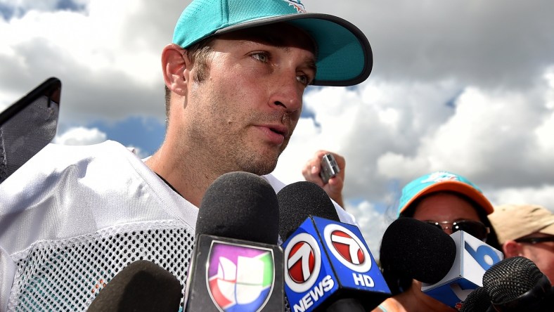 Miami Dolphins quarterback Jay Cutler speaks to reporters ahead of NFL preseason Week 2