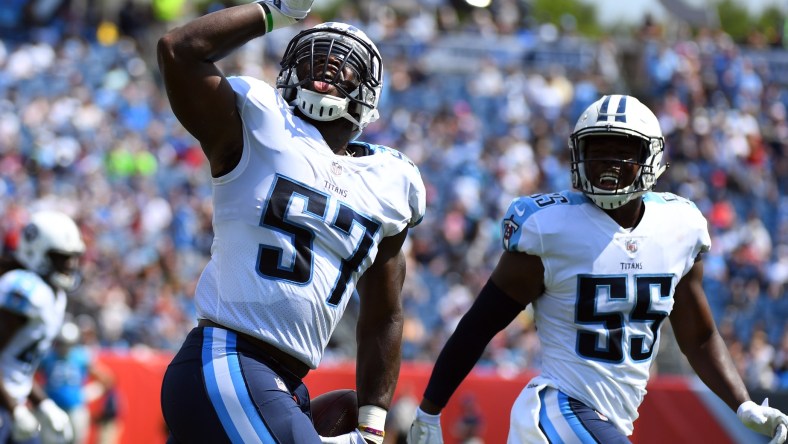 Tennessee Titans linebacker Justin Staples in NFL preseason Week 2