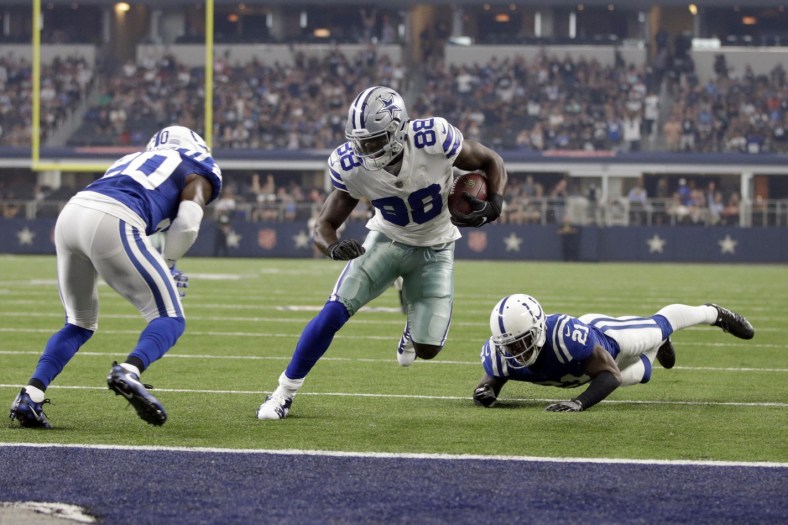Dallas Cowboys receiver Dez Bryant scores a touchdown against the Colts in NFL preseason Week 2