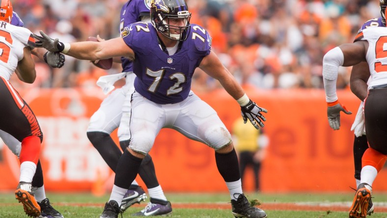 Baltimore Ravens offensive lineman Alex Lewis