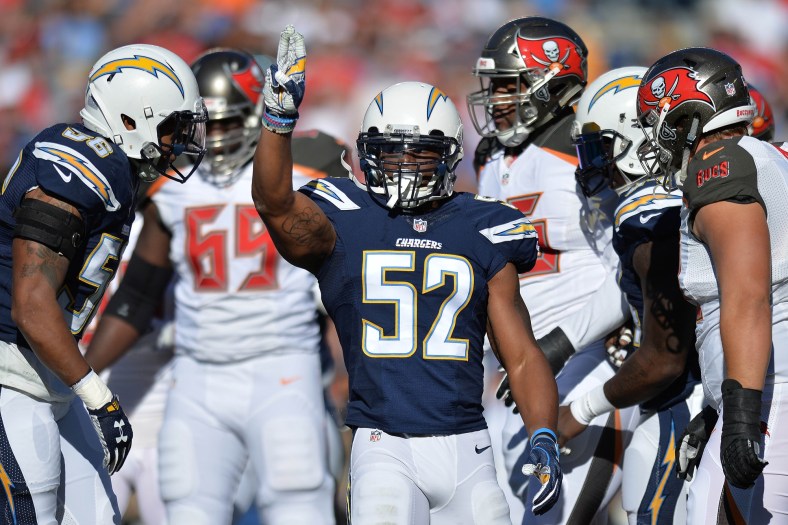 Chargers LB Denzel Perryman carted off field with leg injury.