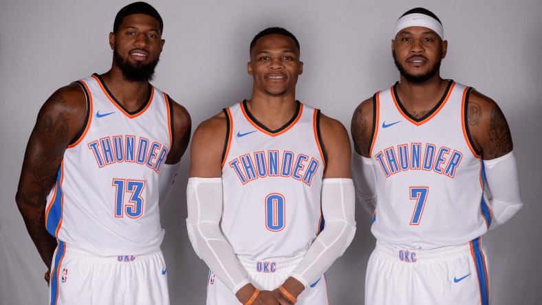 Oklahoma City Thunder Paul George Carmelo Anthony Russell Westbrook