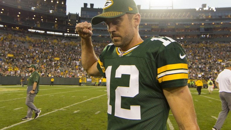 Green Bay Packers quarterback Aaron Rodgers after beating the Cincinnati Bengals in NFL Week 3