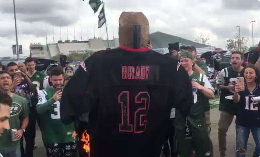 Jets Fans Burn Autographed Tom Brady Jersey Before Game Against