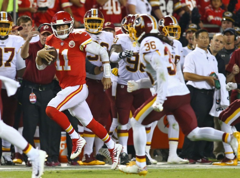 Kansas City Chiefs quarterback Alex Smith against the Washington Redskins on Monday Night Football