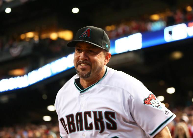 Arizona Diamondbacks interpreter / coach Ariel Prieto prior to the game against the Colorado Rockies in the 2017 National League wildcard playoff baseball game at Chase Field.