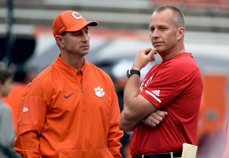 Dabo Swinney and Dave Doeren before the Clemson vs. NC State Game in Week 10