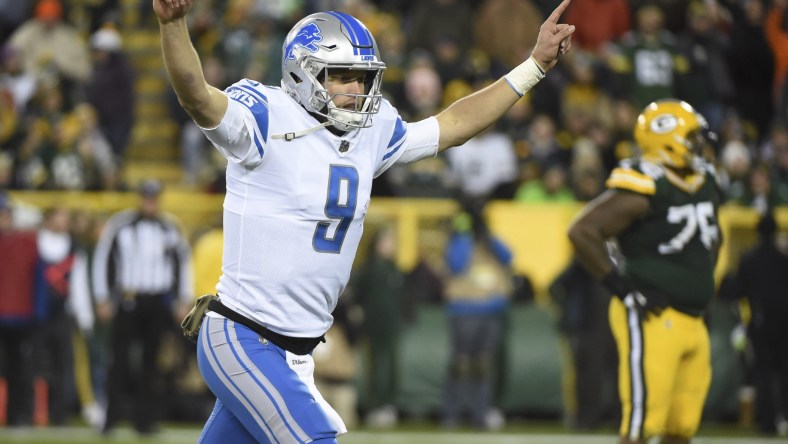 Detroit Lions quarterback Matthew Stafford on Monday Night Football against the Green Bay Packers could be one of the NFL stats leaders in 2018