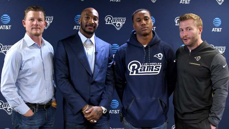 NFL cornerbacks Aqib Talib and Marcus Peters of the Los Angeles Rams