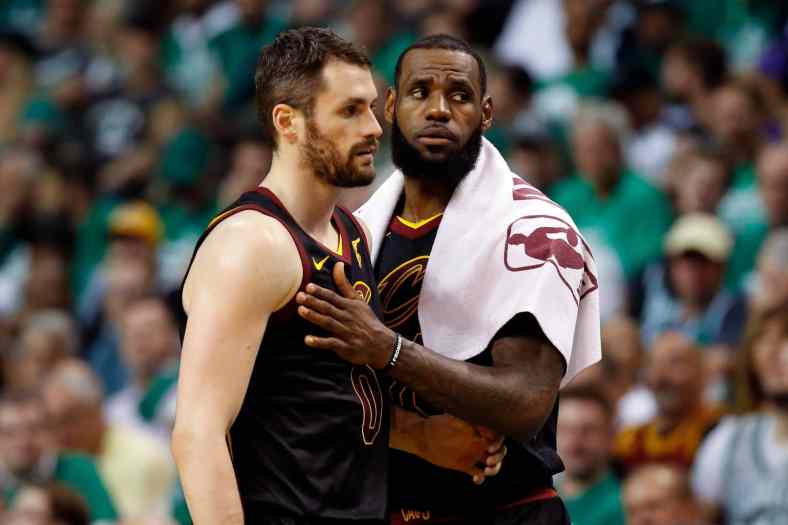 Cavaliers stars LeBron James and Kevin Love