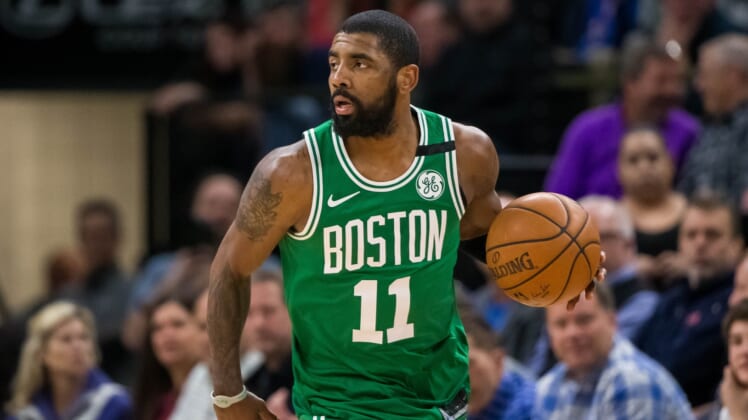 Kyrie Irving gifts shoes, jersey to young Celtics fan