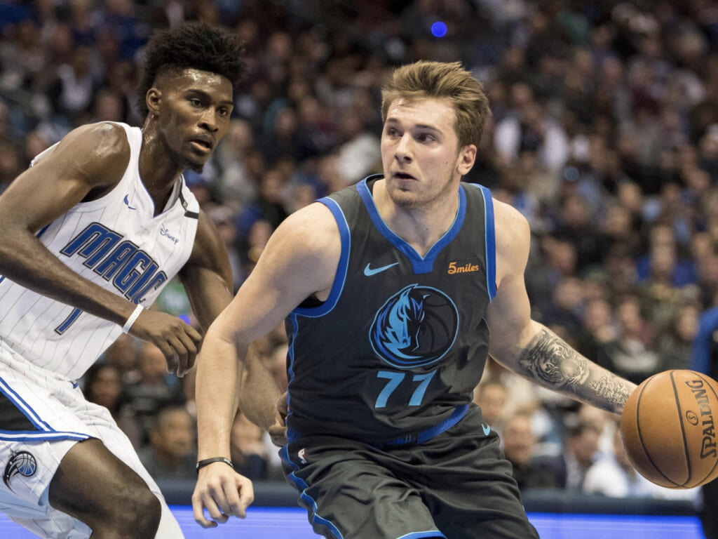 WATCH: Luka Doncic with beautiful nutmeg assist
