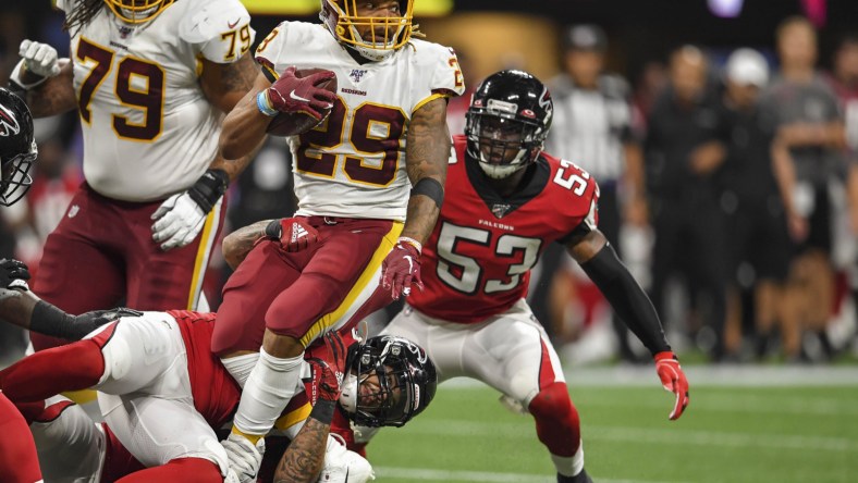 Washington Football Team running back Derrius Guice during game against Falcons