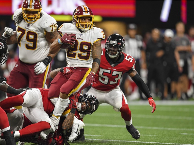 Washington Football Team running back Derrius Guice during game against Falcons