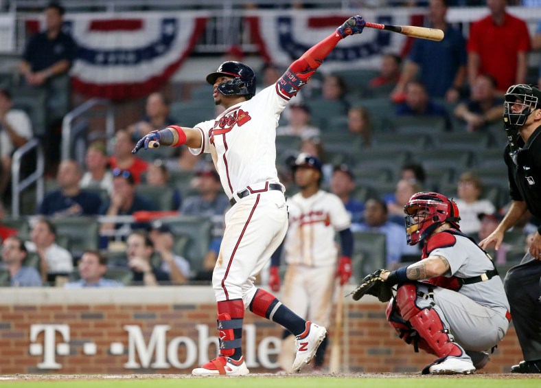 Braves star Ronald Acuna hits HR during MLB Playoff game against the Cardinals