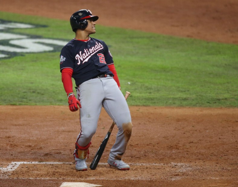 Nationals star Juan Soto during World Series game against Astros