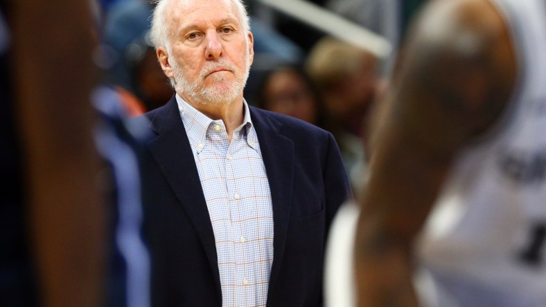 Spurs head coach Gregg Popovich during game against the Magic