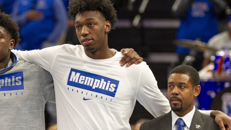 Memphis' James Wiseman during National Anthem