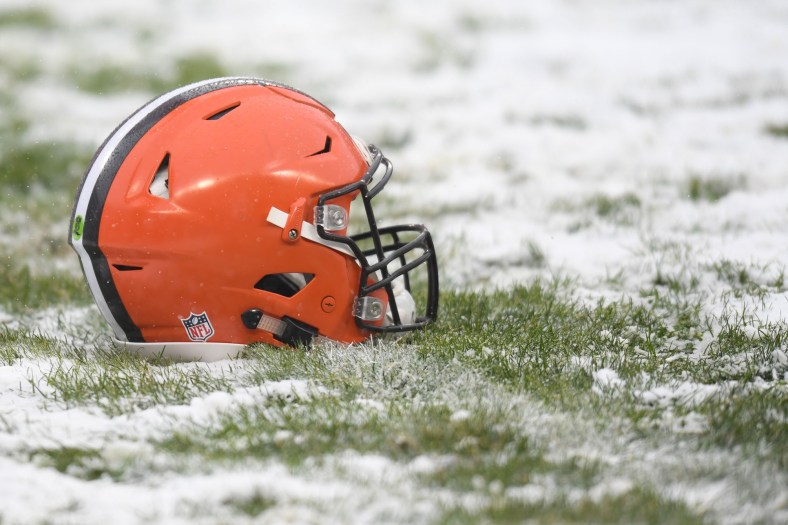 Cleveland Browns helmet during a game against the Chicago Bears