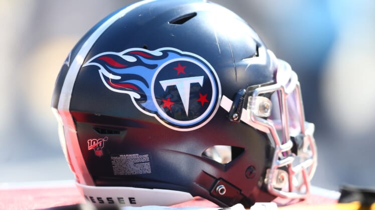 Tennessee Titans helmet during NFL game against the Carolina Panthers.