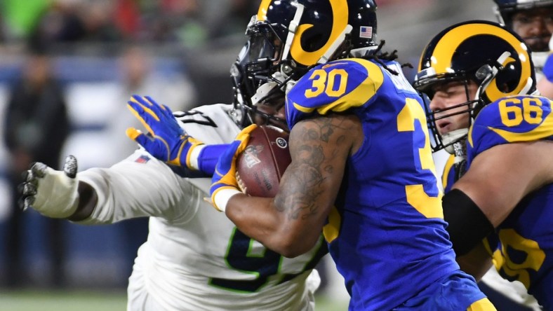 Todd Gurley stiff arm