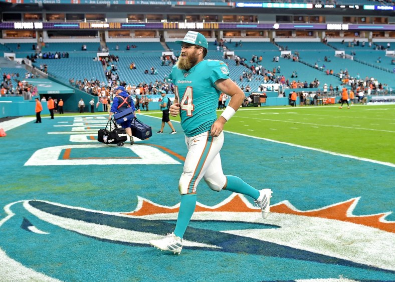 Miami Dolphins quarterback Ryan Fitzpatrick running