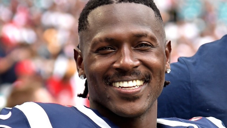 Antonio Brown smiles on the sideline