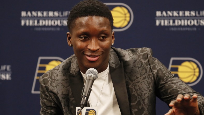 Pacers Victor Oladipo before a game against the Heat.