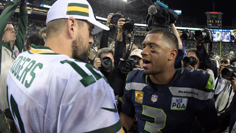 NFL Playoffs Aaron Rodgers, Russell Wilson