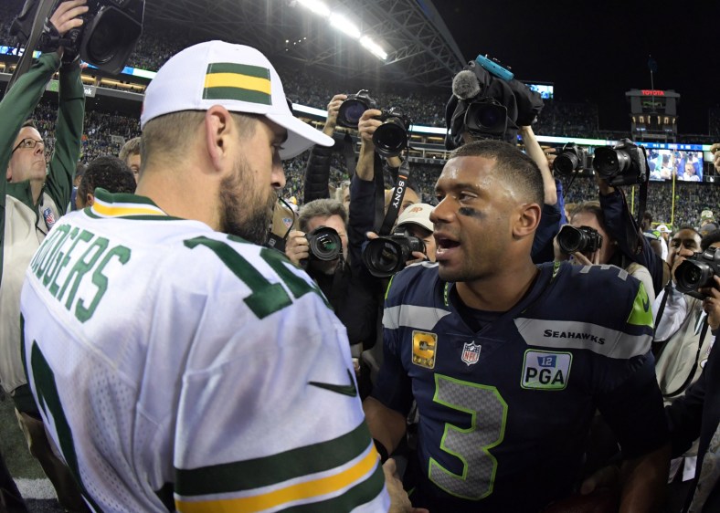NFL Playoffs Aaron Rodgers, Russell Wilson