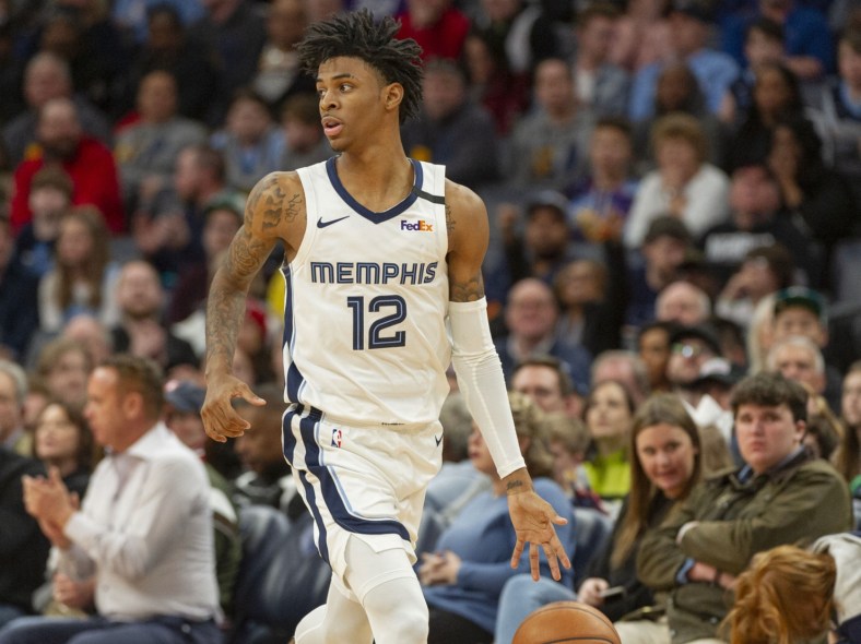 Grizzlies Ja Morant during game against the Kings