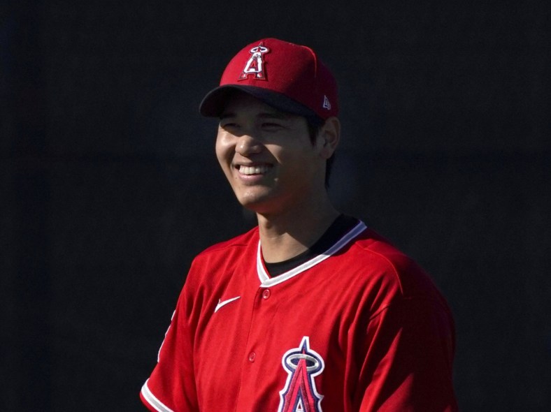 Angels star Shohei Ohtani during spring training
