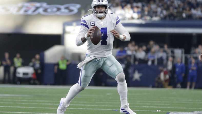 Dak Prescott throws a pass against the Washington Redskins