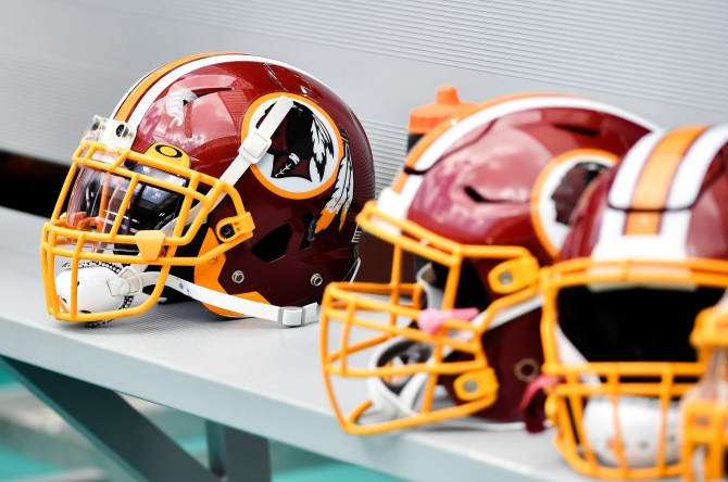 Washington Redskins helmet during a game against the Miami Dolphins