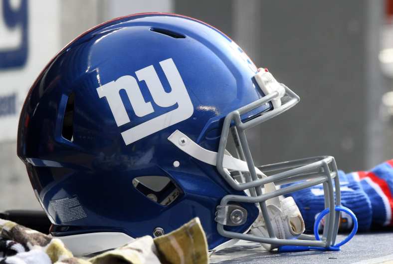 Giants helmet during NFL game against Bears