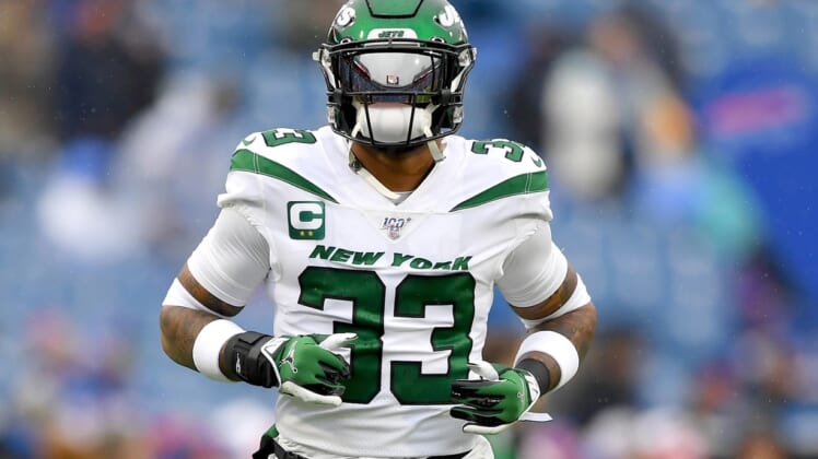 Jets safety Jamal Adams posting before a game against the Bills.