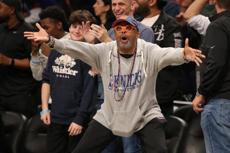 Spike Lee courtside at Knicks game