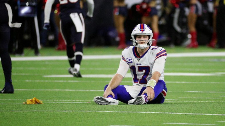 Josh Allen dejected after playoff loss