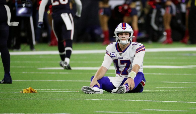 Josh Allen dejected after playoff loss
