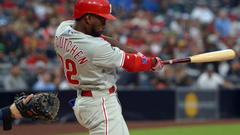 Philadelphia Phillies OF Andrew McCutchen takes a swing