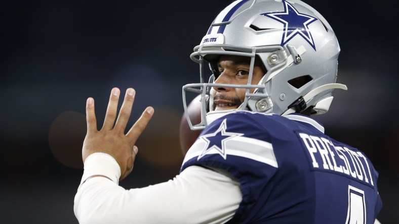 Dallas Cowboys QB Dak Prescott before game