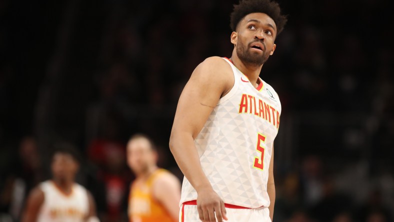 Hawks forward Jabari Parker looks on during game against the Jazz.