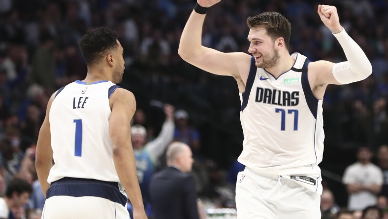 Mavericks Luka Doncic during game against the Nuggets