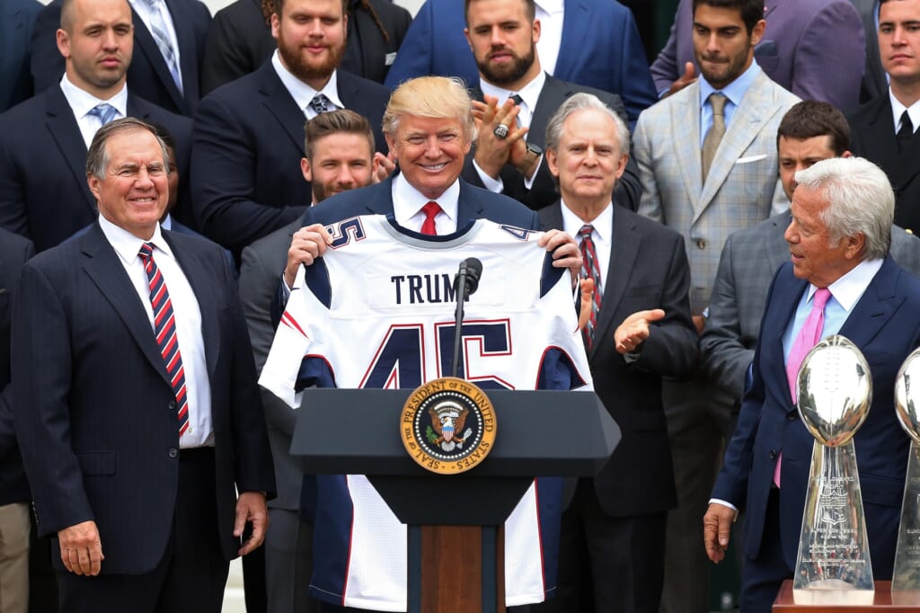 President Donald Trump at podium