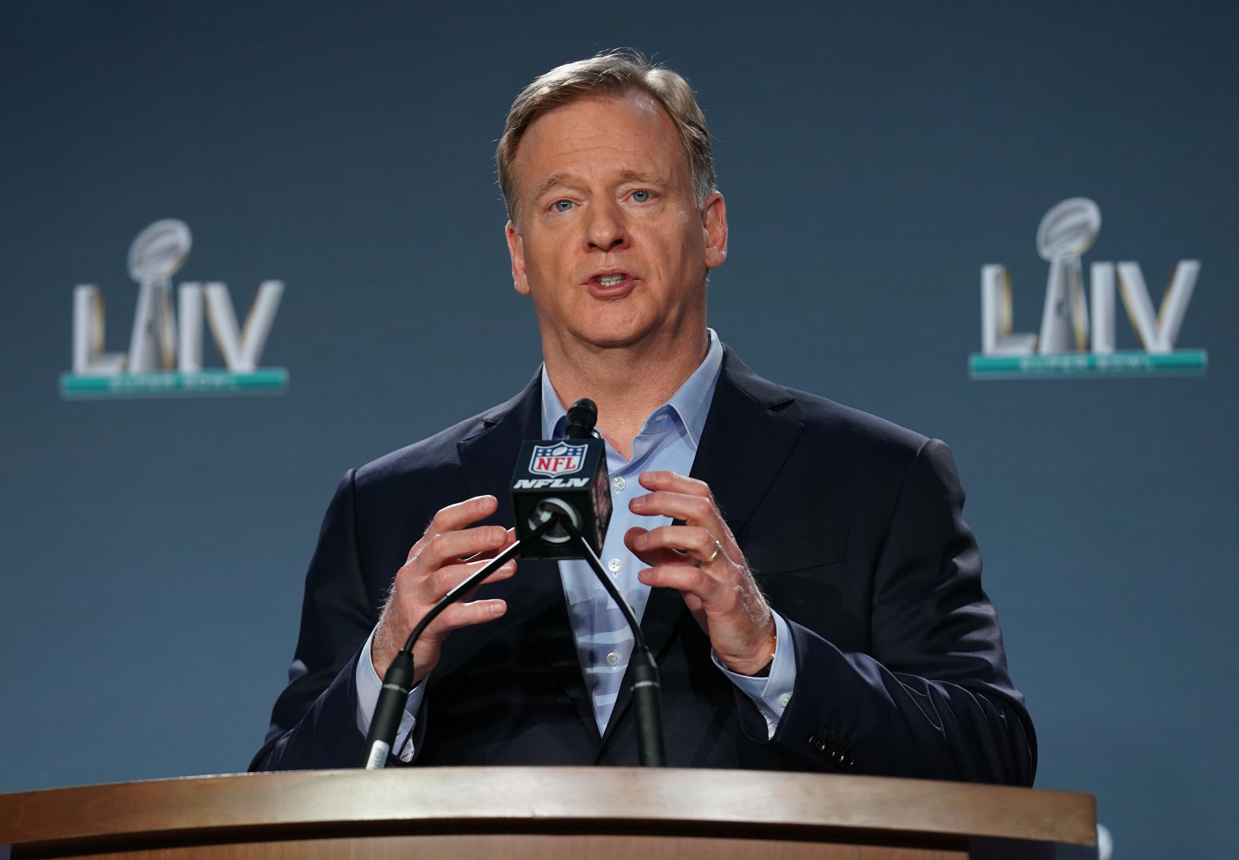 NFL commissioner Roger Goodell speaks