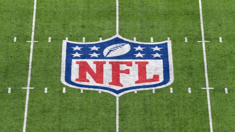 NFL logo at midfield